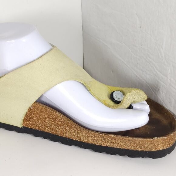 Birkenstock Women's Gizeh Big Buckle EU42 US11 Nubuck Faded Lime Thong Sandals - Picture 16 of 16